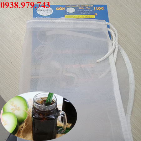 túi nylon mesh lọc nước bí đao